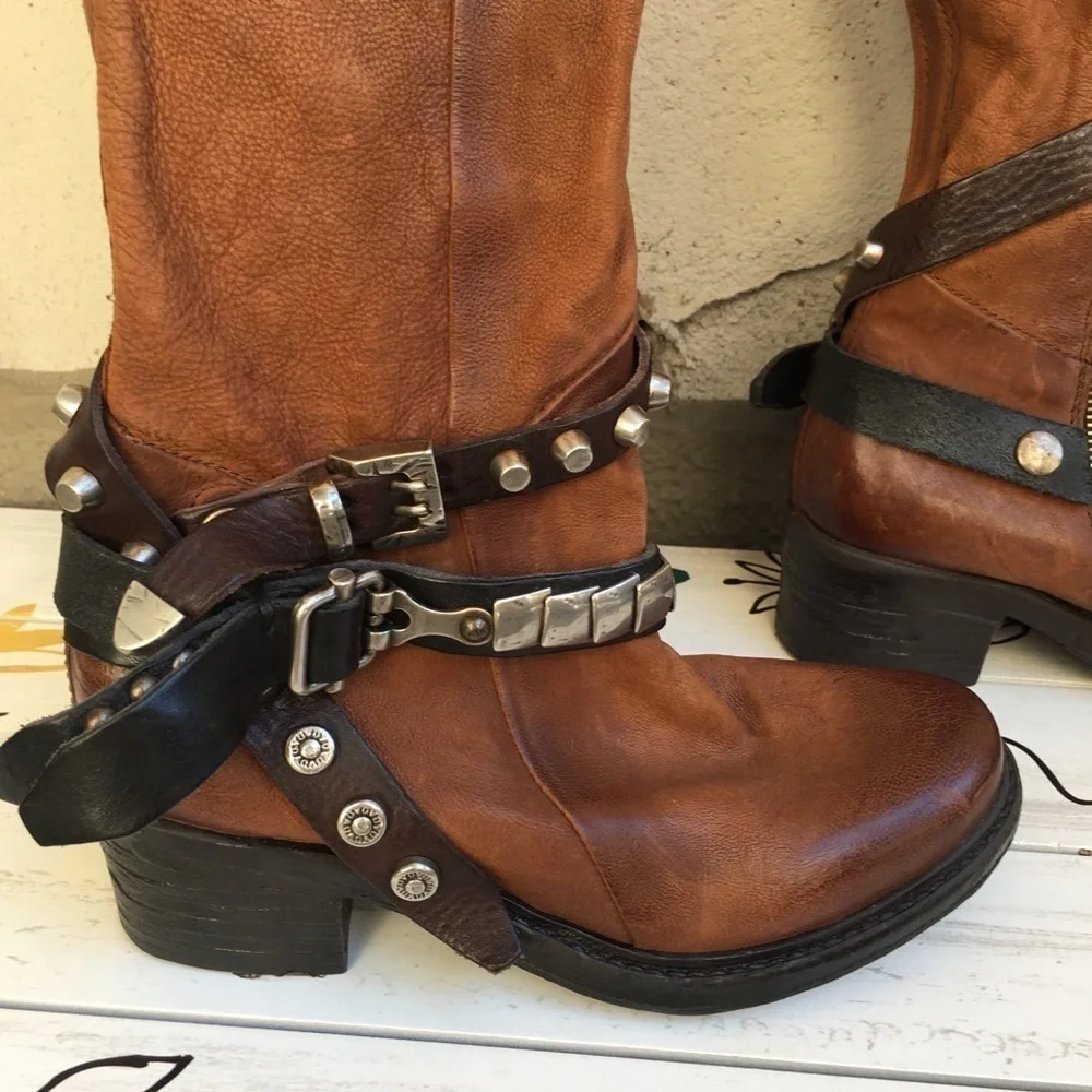 Free People x A.S.98 over the knee Boots in brown size 6